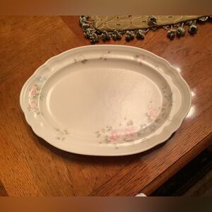 Phaltzgraff 12” oval rope trim serving platter-Tea Rose pattern